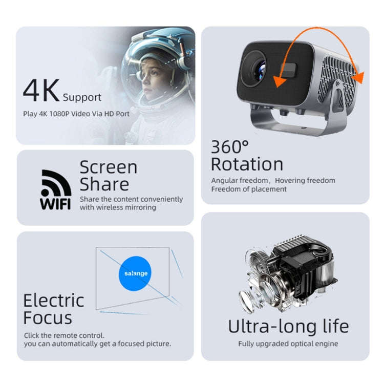 A10 4K Smart Android Portable Projector US Plug