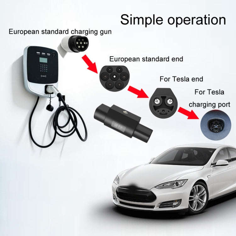 TYPE2-For Tesla New Energy Vehicle Charging Pile Adapter(Black)