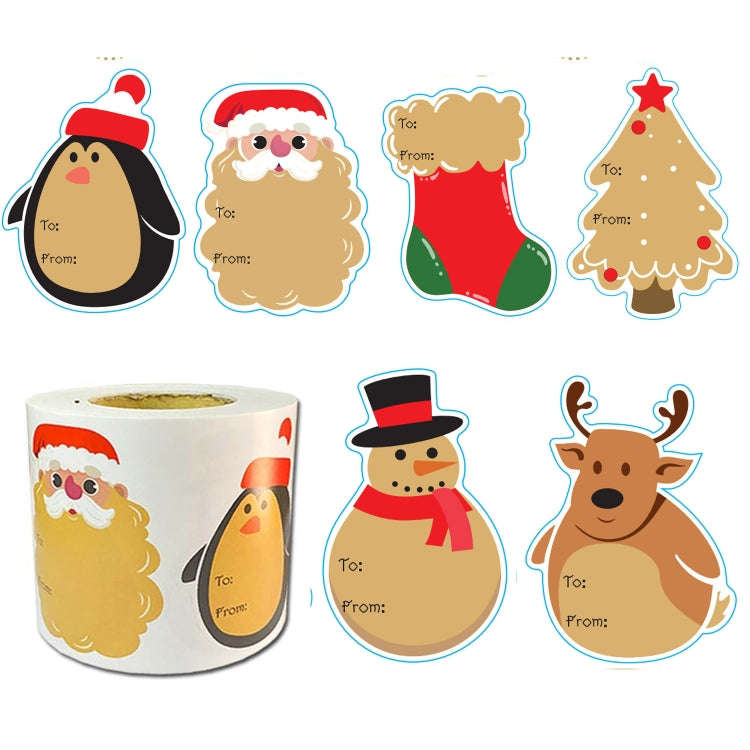 200pcs/Roll Christmas Decoration Stickers Holiday Gift Tag Tape(75x55mm)