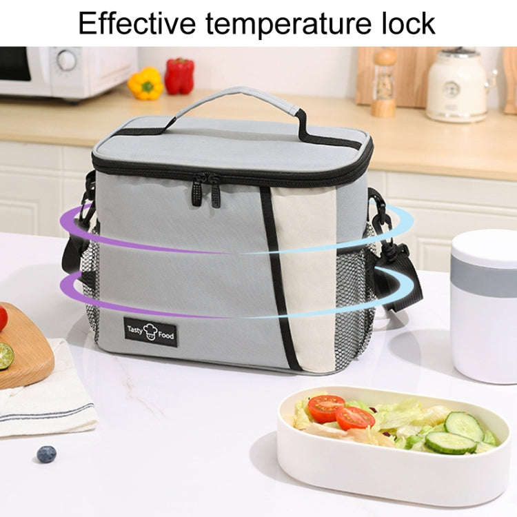 Portable Handheld Insulated Lunch Pack Outdoor Picnic Insulated Bento Bag(Blue)