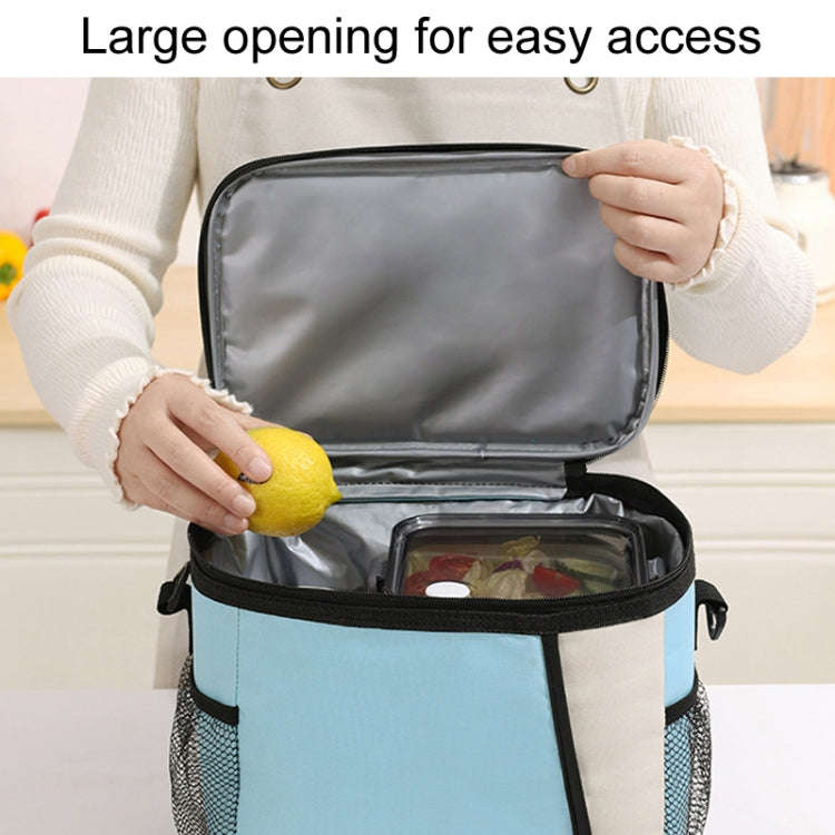 Portable Handheld Insulated Lunch Pack Outdoor Picnic Insulated Bento Bag(Blue)