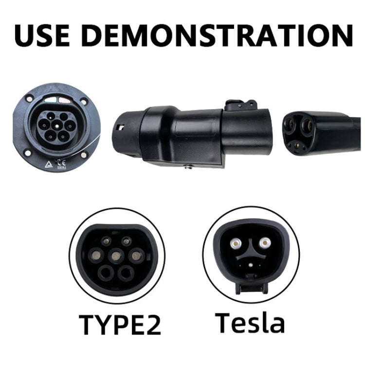 For Tesla-TYPE2 Electric Vehicle Charging Station Adapter Conversion Head(QYTZO-32-220V)