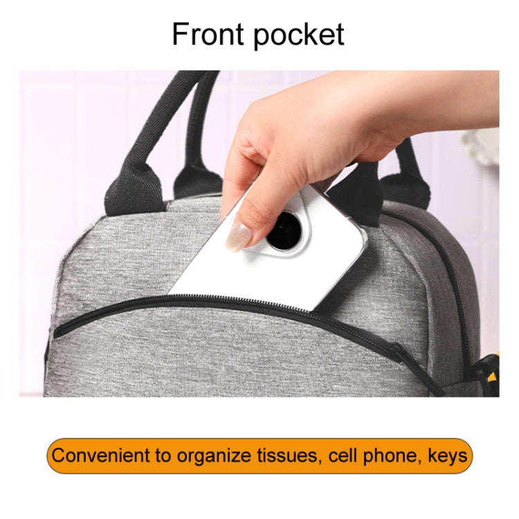 FRISCHE Portable Handheld Insulated Lunch Pack Outdoor Picnic Large Capacity Bento Bag(Gray)