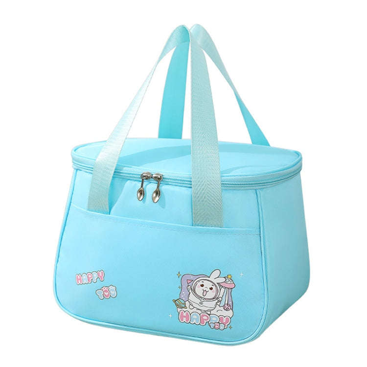 Portable Handheld Insulated Lunch Pack Outdoor Picnic Thicked Bento Bag(Blue)