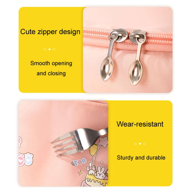 Portable Handheld Insulated Lunch Pack Outdoor Picnic Thicked Bento Bag(Pink)
