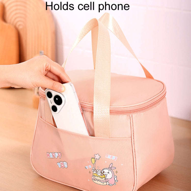 Portable Handheld Insulated Lunch Pack Outdoor Picnic Thicked Bento Bag(Blue)