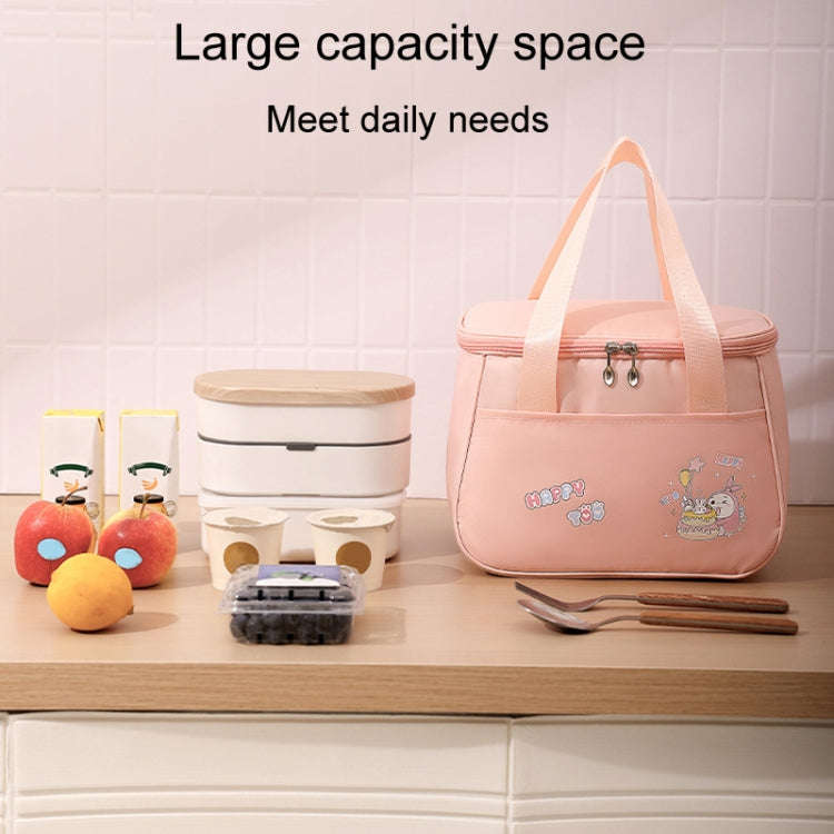Portable Handheld Insulated Lunch Pack Outdoor Picnic Thicked Bento Bag(Blue)