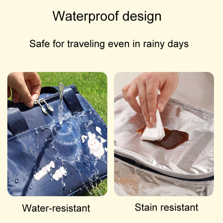 Portable Handheld Insulated Lunch Pack Outdoor Picnic Thicked Bento Bag(Blue)