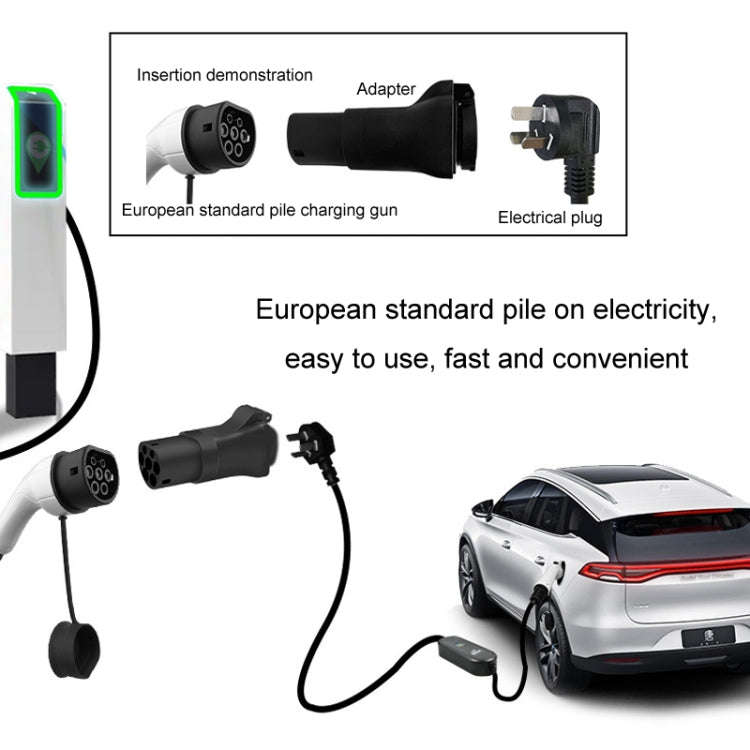 New Energy Vehicle EU Standard Power Supply TYPE2 Charging Pile Converter Plug(Black)