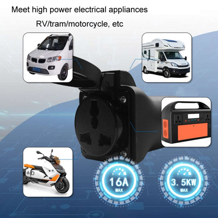 New Energy Vehicle EU Standard Power Supply TYPE2 Charging Pile Converter Plug(Black)