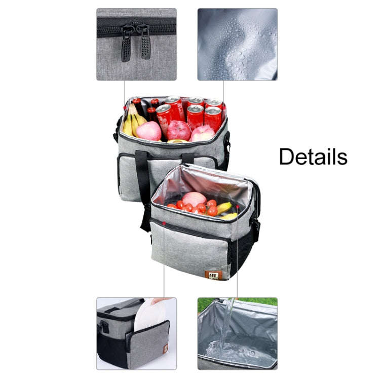 Large Capacity Waterproof Insulated Bag Outdoor Picnic Portable Bento Pack, Style: 12L Navy Blue ...