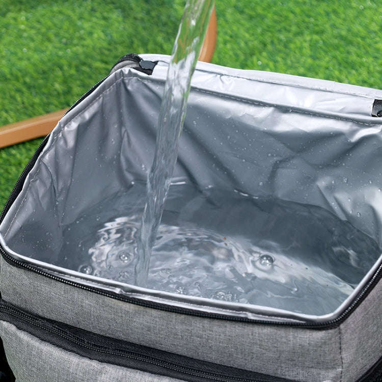 Large Capacity Waterproof Insulated Bag Outdoor Picnic Portable Bento Pack, Style: 27L Black Large