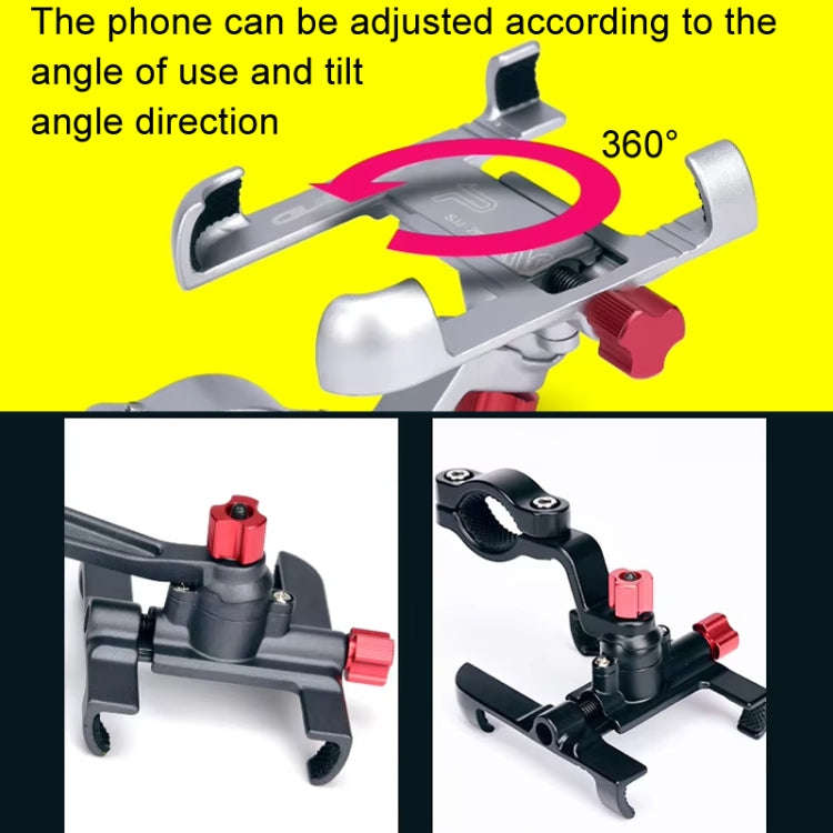 PROMEND Aluminum Alloy Cell Phone Holder Adjustable Angle Rotating Motorcycle Navigation Support,...