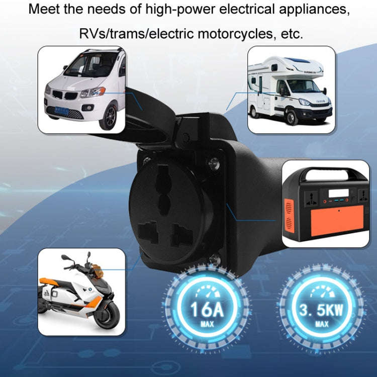 New Energy Vehicle US Standard Power Supply TYPE1 Charging Pile Converter Plug(Black)