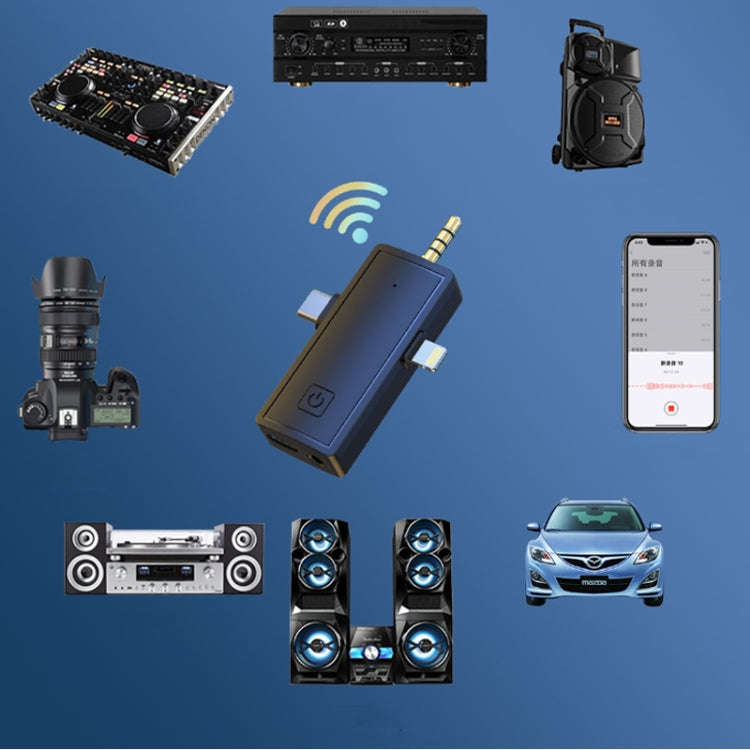 3 In 1 Wireless Lavalier Microphone For iPhone Type-C / USB-C 3.5mm Jack Smartphone SLR Camera PC...