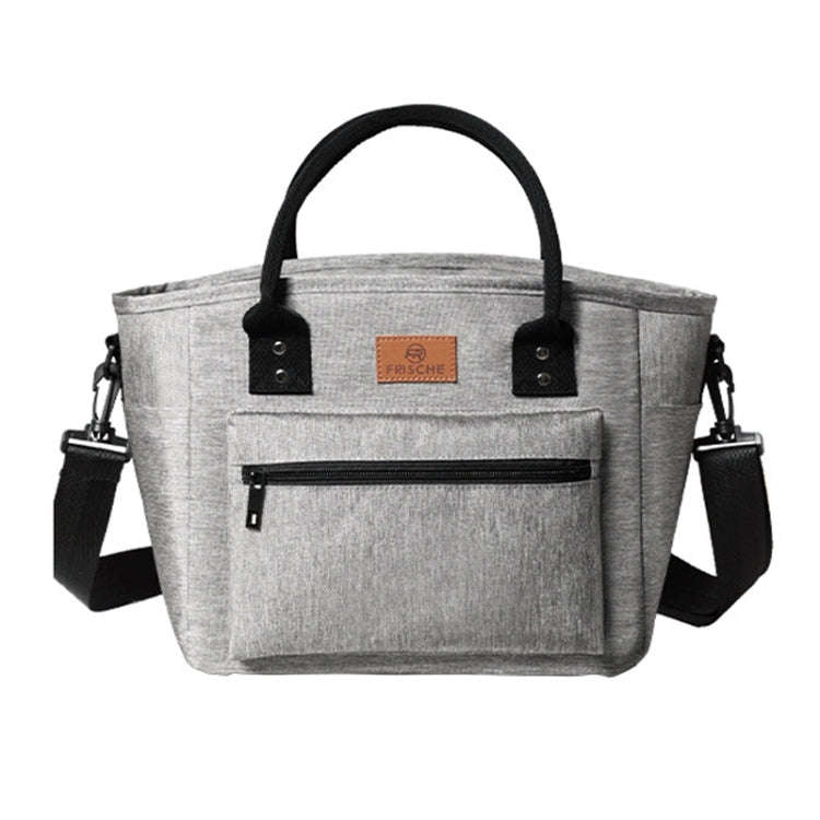 FRISCH Portable Handheld Insulated Lunch Pack Outdoor Picnic Thicked Bento Bag(Gray)