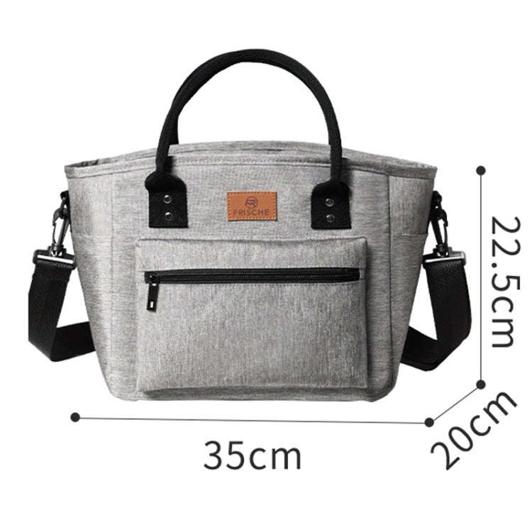 FRISCH Portable Handheld Insulated Lunch Pack Outdoor Picnic Thicked Bento Bag(Black)