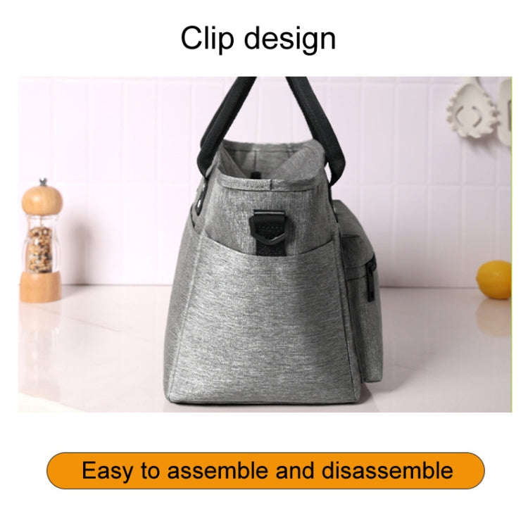 FRISCH Portable Handheld Insulated Lunch Pack Outdoor Picnic Thicked Bento Bag(Navy Blue)