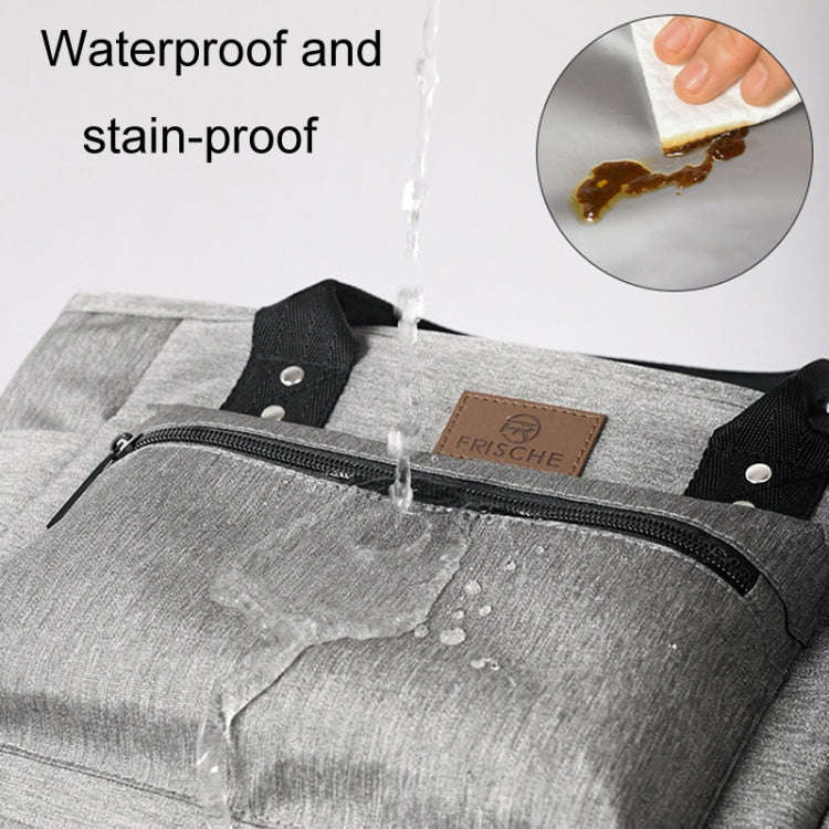 FRISCH Portable Handheld Insulated Lunch Pack Outdoor Picnic Thicked Bento Bag(Black)