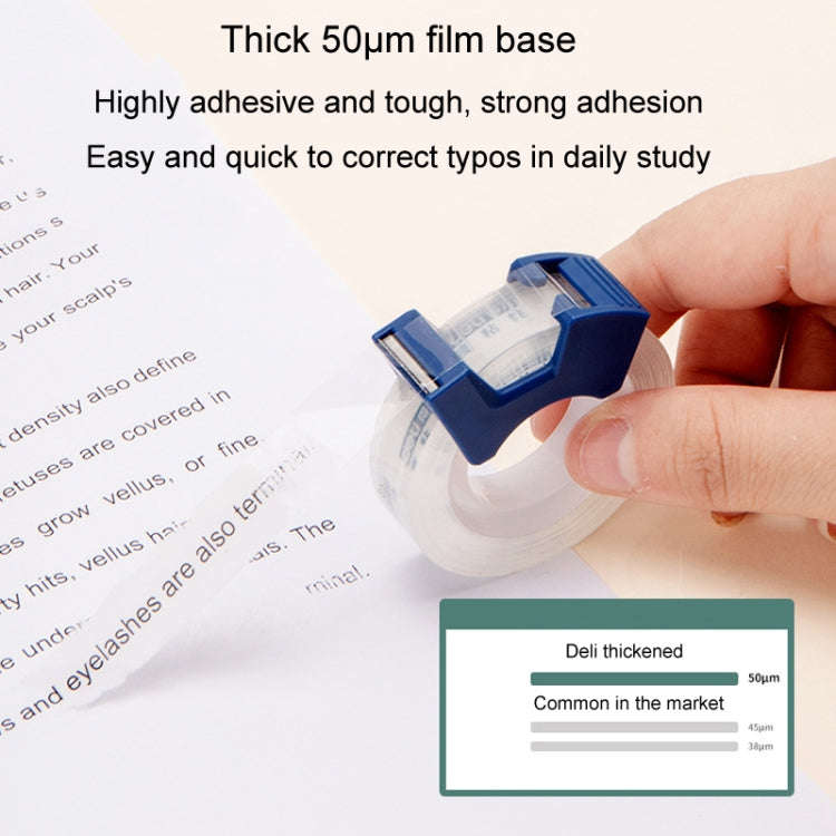 Deli Transparent Tape Student Stationery Office Correction Questions Sticky Typo Tape With Cutter