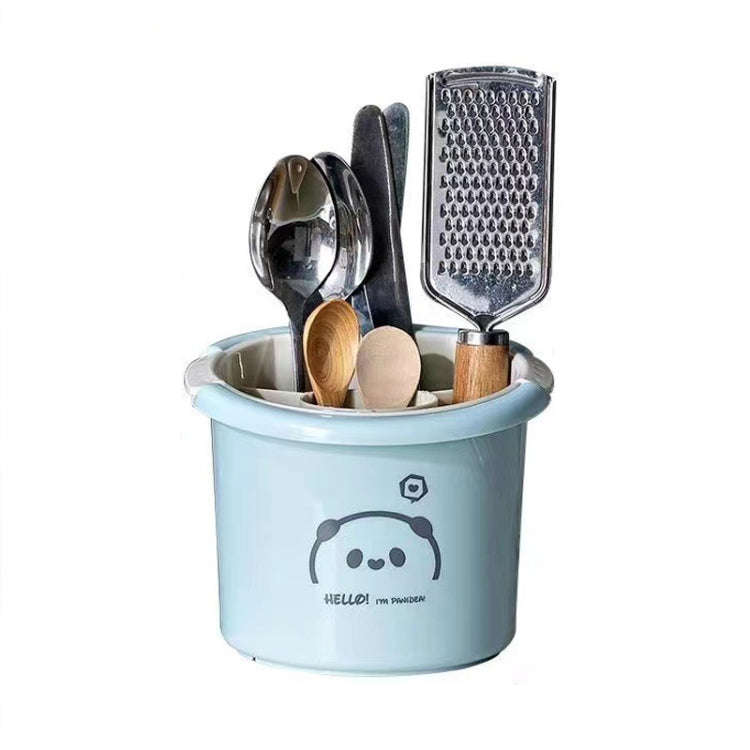 Multifunctional Household Chopsticks Spoon Storage Rack Double-layer Kitchen Drain Holder(Light B...