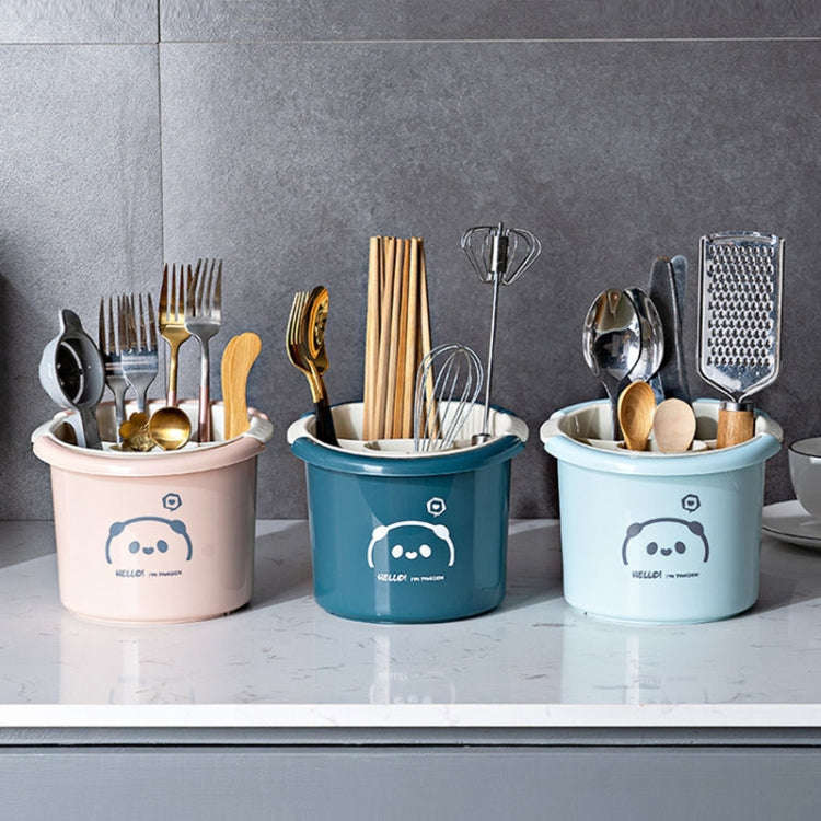 Multifunctional Household Chopsticks Spoon Storage Rack Double-layer Kitchen Drain Holder(Light B...