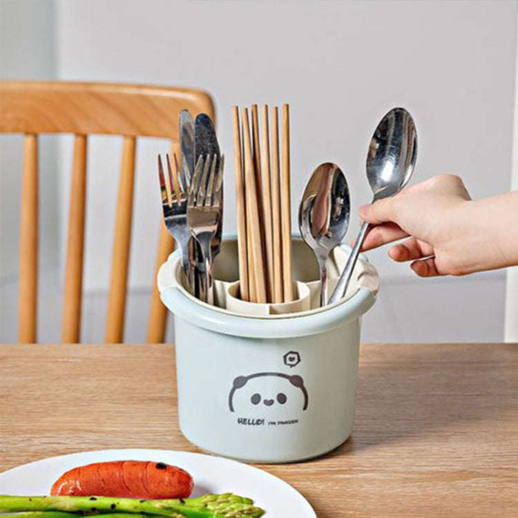 Multifunctional Household Chopsticks Spoon Storage Rack Double-layer Kitchen Drain Holder(Light B...