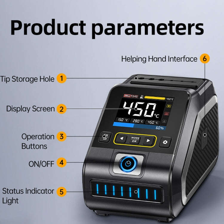 FNIRSI 200W Intelligent Constant Temperature Electric Soldering Iron Station, Set: US Plug F245 B...
