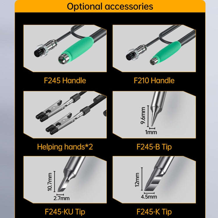 FNIRSI 200W Intelligent Constant Temperature Electric Soldering Iron Station, Set: US Plug F245 B...