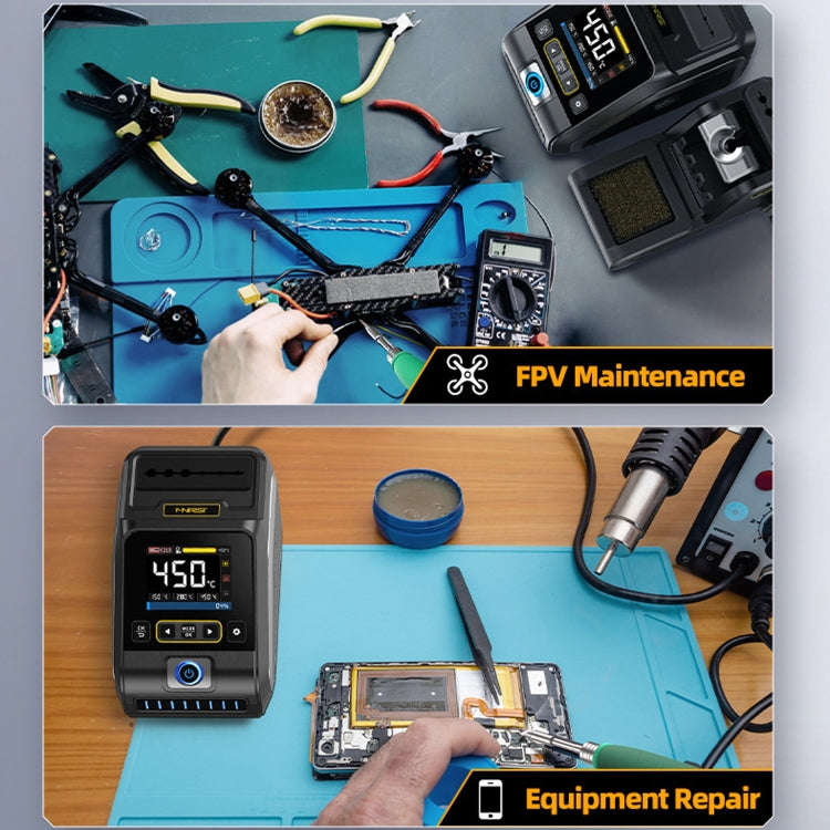 FNIRSI 200W Intelligent Constant Temperature Electric Soldering Iron Station, Set: US Plug F245 B...