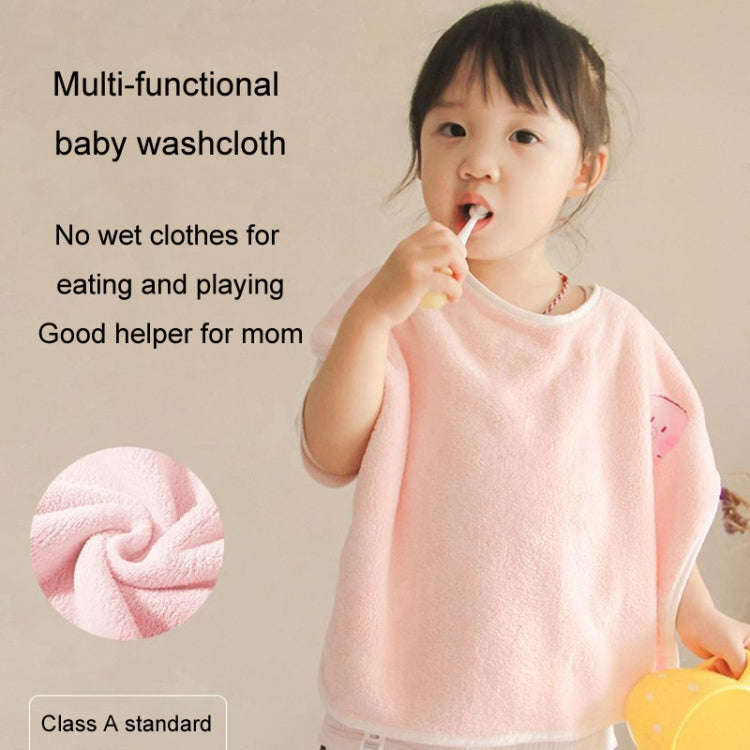 Children Wash Towel Brushing Baby Bib Not Wetsuit Multifunctional Facial Washing Towel, Color: Pi...