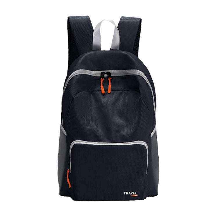 Lightweight Sports Mountaineering Bag Portable Folding Double Shoulder Backpack(Black)