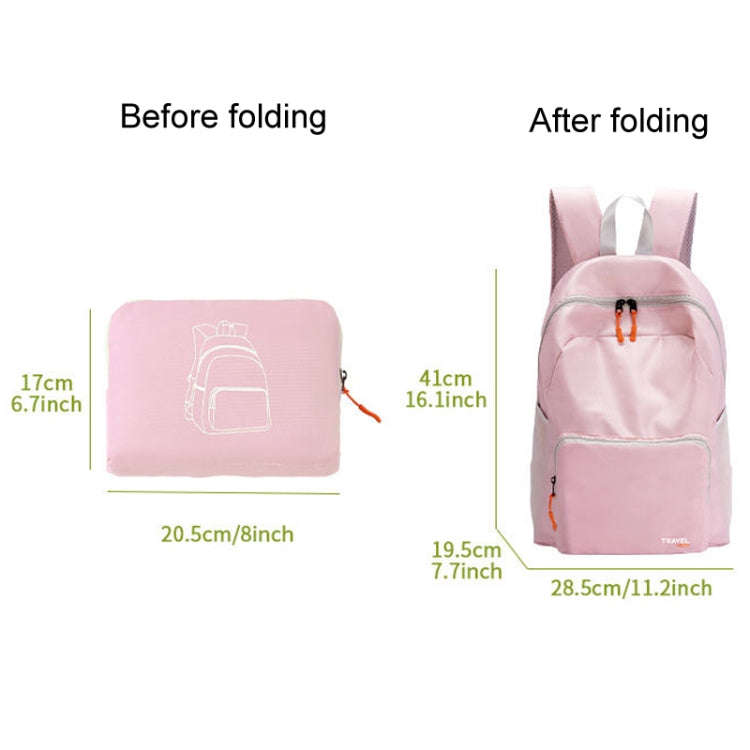 Lightweight Sports Mountaineering Bag Portable Folding Double Shoulder Backpack(Black)