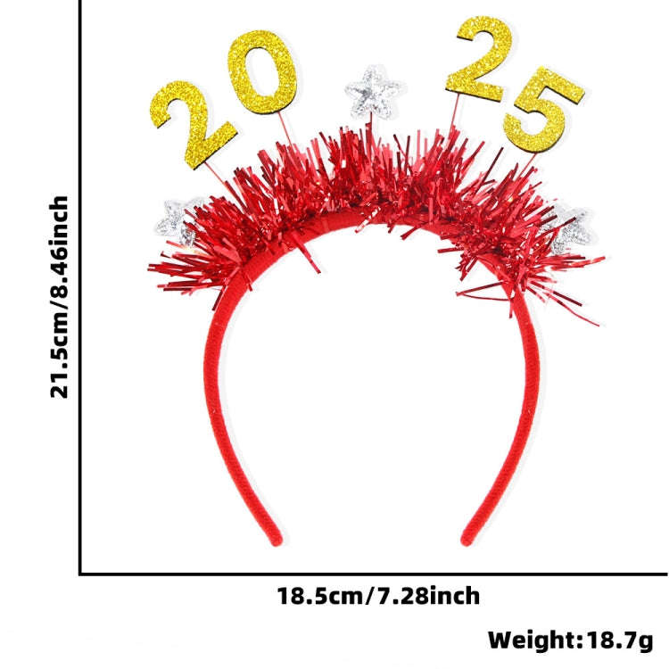 2025 Digital Christmas Party Decoration Headband Mall Bar New Year Eve Event Headdress(Gold)