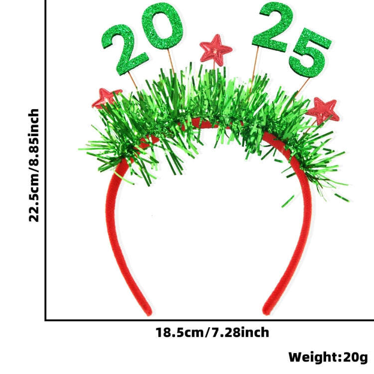 2025 Digital Christmas Party Decoration Headband Mall Bar New Year Eve Event Headdress(Green)