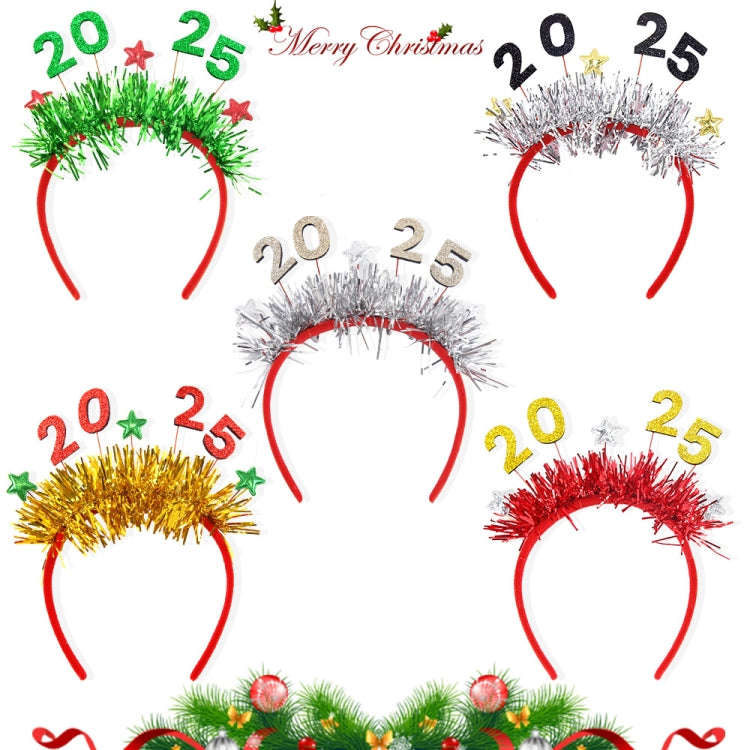 2025 Digital Christmas Party Decoration Headband Mall Bar New Year Eve Event Headdress(Green)