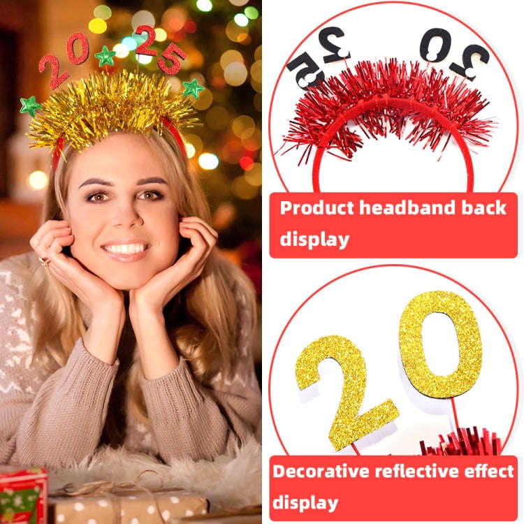 2025 Digital Christmas Party Decoration Headband Mall Bar New Year Eve Event Headdress(Green)
