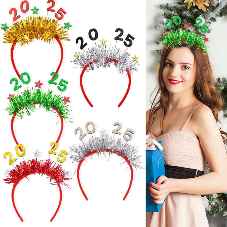 2025 Digital Christmas Party Decoration Headband Mall Bar New Year Eve Event Headdress(Green)