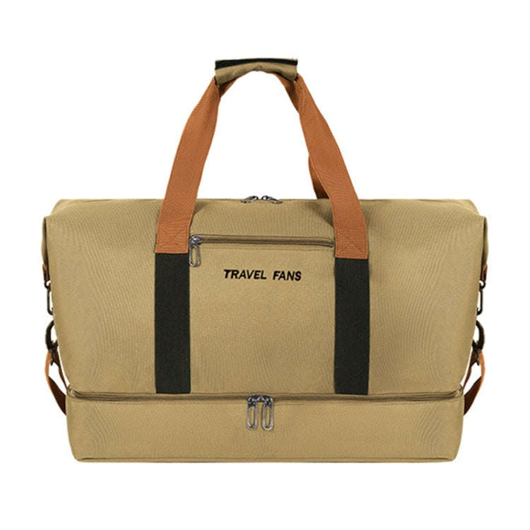 Set Trolley Short Trip Traveling Bag Wet And Dry Separation Large Capacity Storage Pack(Beige)