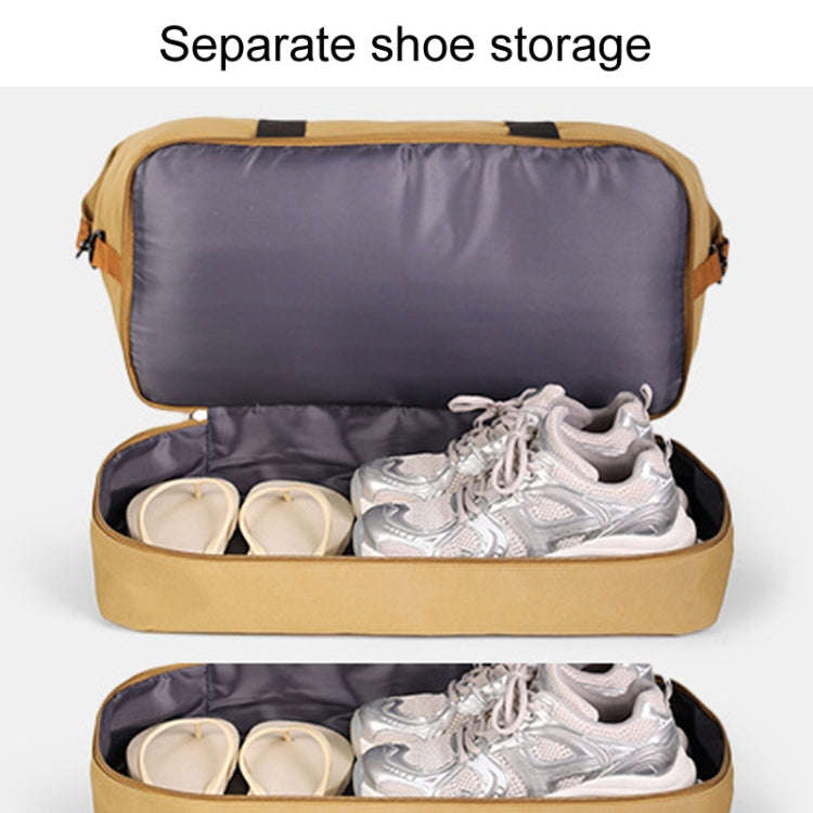 Set Trolley Short Trip Traveling Bag Wet And Dry Separation Large Capacity Storage Pack(Beige)