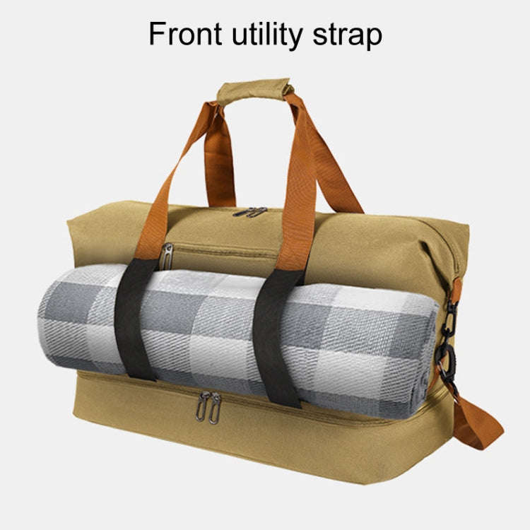 Set Trolley Short Trip Traveling Bag Wet And Dry Separation Large Capacity Storage Pack(Beige)