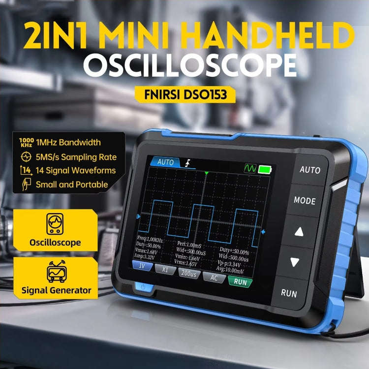 FNIRSI 2 In 1 Mini Portable Digital Oscilloscope Signal Generator, Set: Upgrade