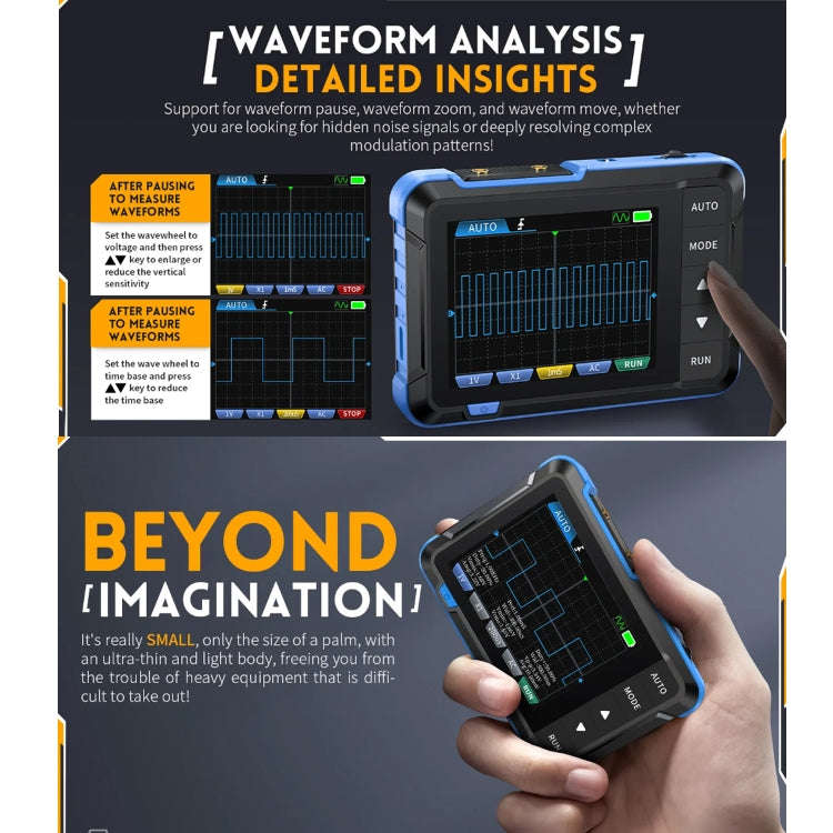 FNIRSI 2 In 1 Mini Portable Digital Oscilloscope Signal Generator, Set: Upgrade