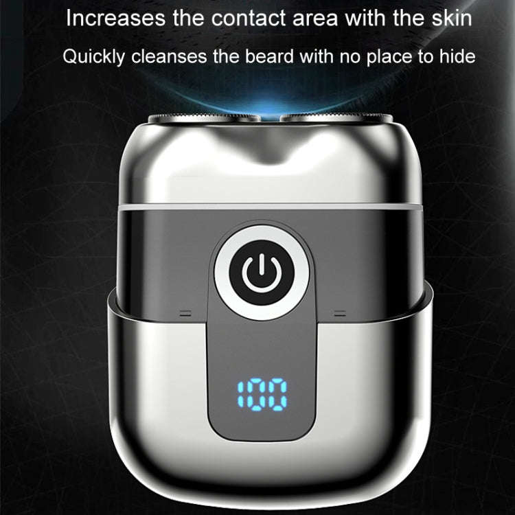 Double Ring Magnetic Electric Shaver Travel Portable Rechargeable Full Body Washable Men Razor(Grey)