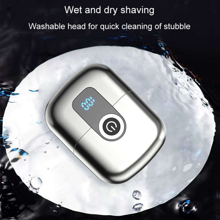 Double Ring Magnetic Electric Shaver Travel Portable Rechargeable Full Body Washable Men Razor(Grey)