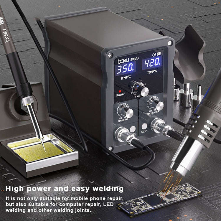BAKU BA-898A+ 2-In-1 Soldering Station Hot Air Station Adjustable Temperature EU Plug 220V
