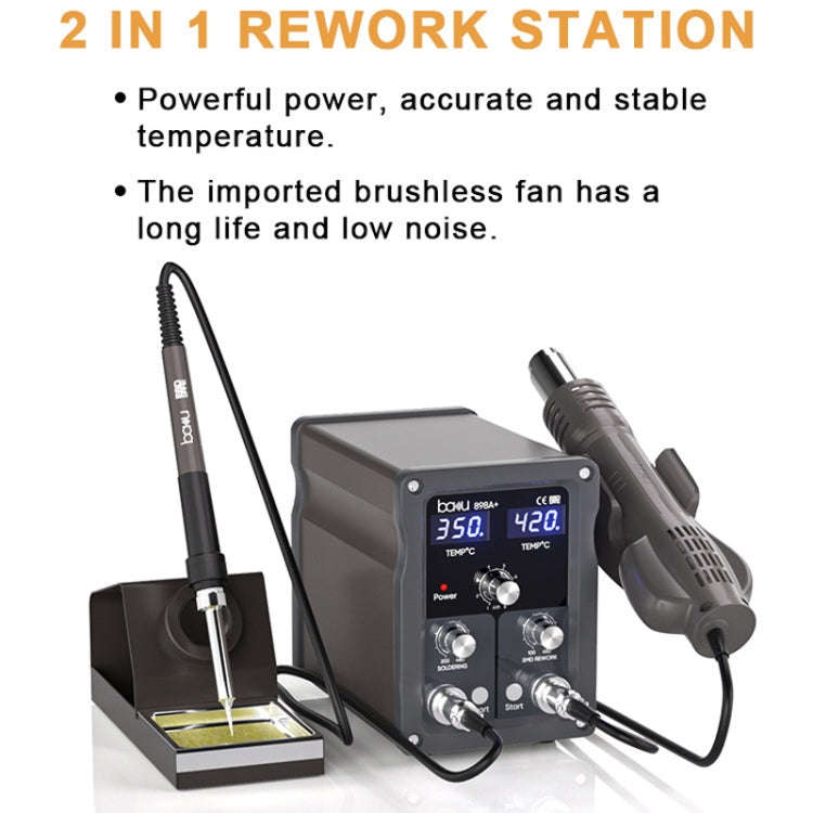 BAKU BA-898A+ 2-In-1 Soldering Station Hot Air Station Adjustable Temperature EU Plug 220V