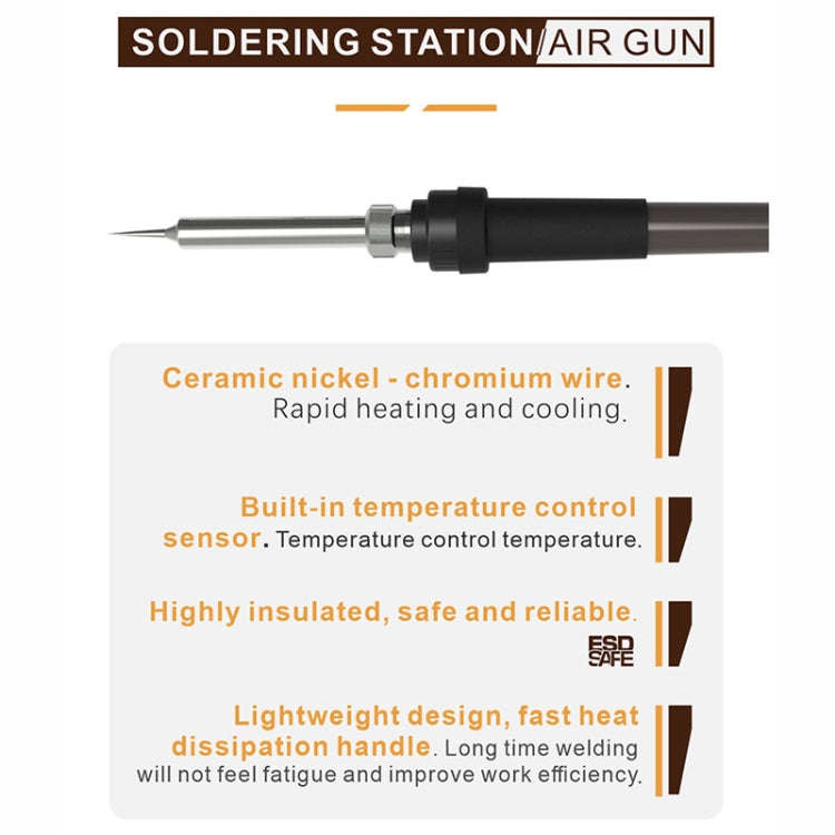 BAKU BA-898A+ 2-In-1 Soldering Station Hot Air Station Adjustable Temperature EU Plug 220V