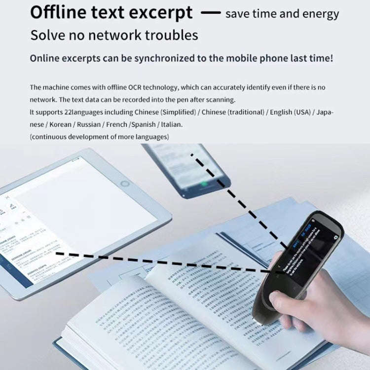 International Version Multi-language Camera Scanning Offline Translation Pen(Black)