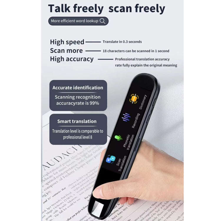 International Version Multi-language Camera Scanning Offline Translation Pen(Black)